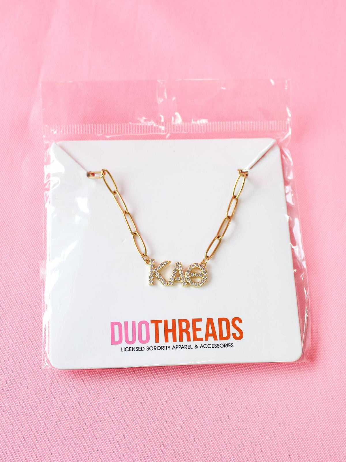 Rhinestone Sorority Necklace: ALPHA OMICRON PI