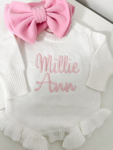 Load image into Gallery viewer, Ruffle Knit Romper | White