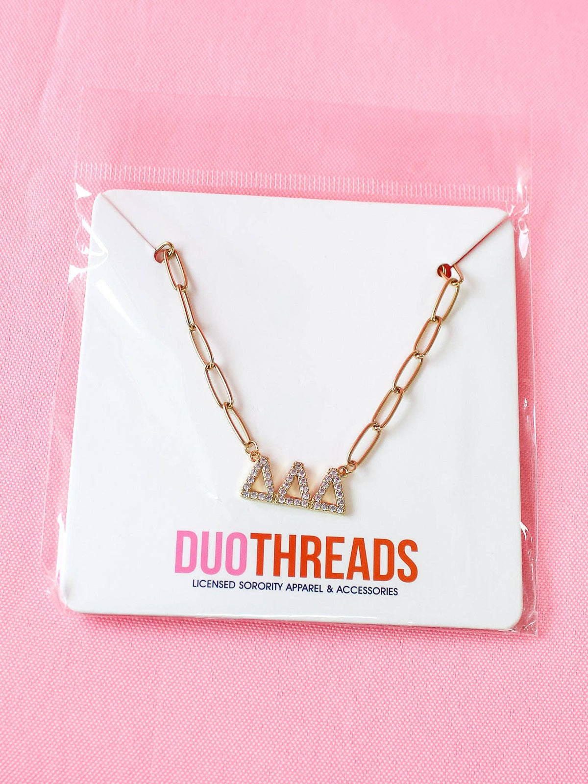 Rhinestone Sorority Necklace: ALPHA OMICRON PI