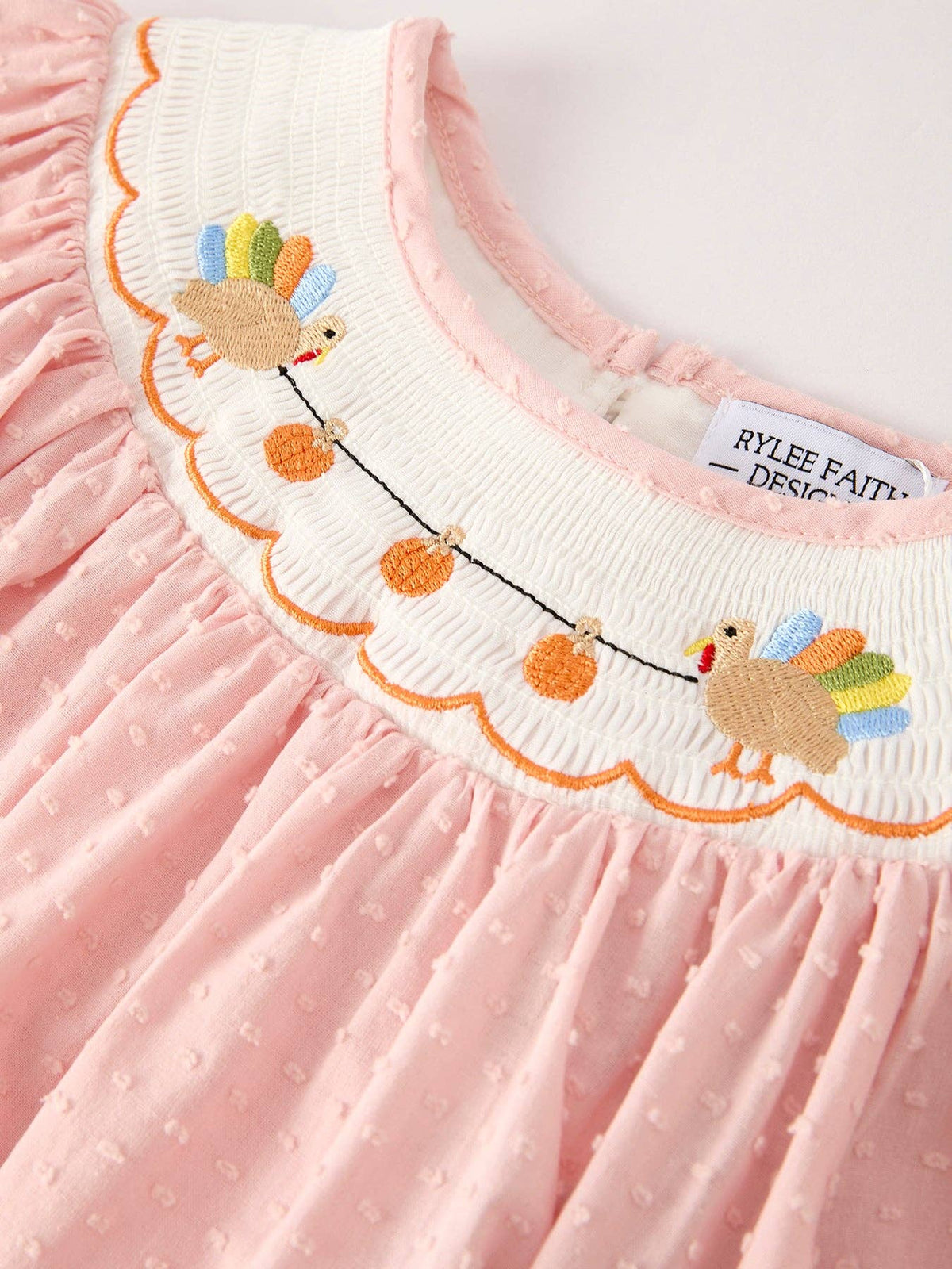 Fall Chicken Smock Embroidered Dress
