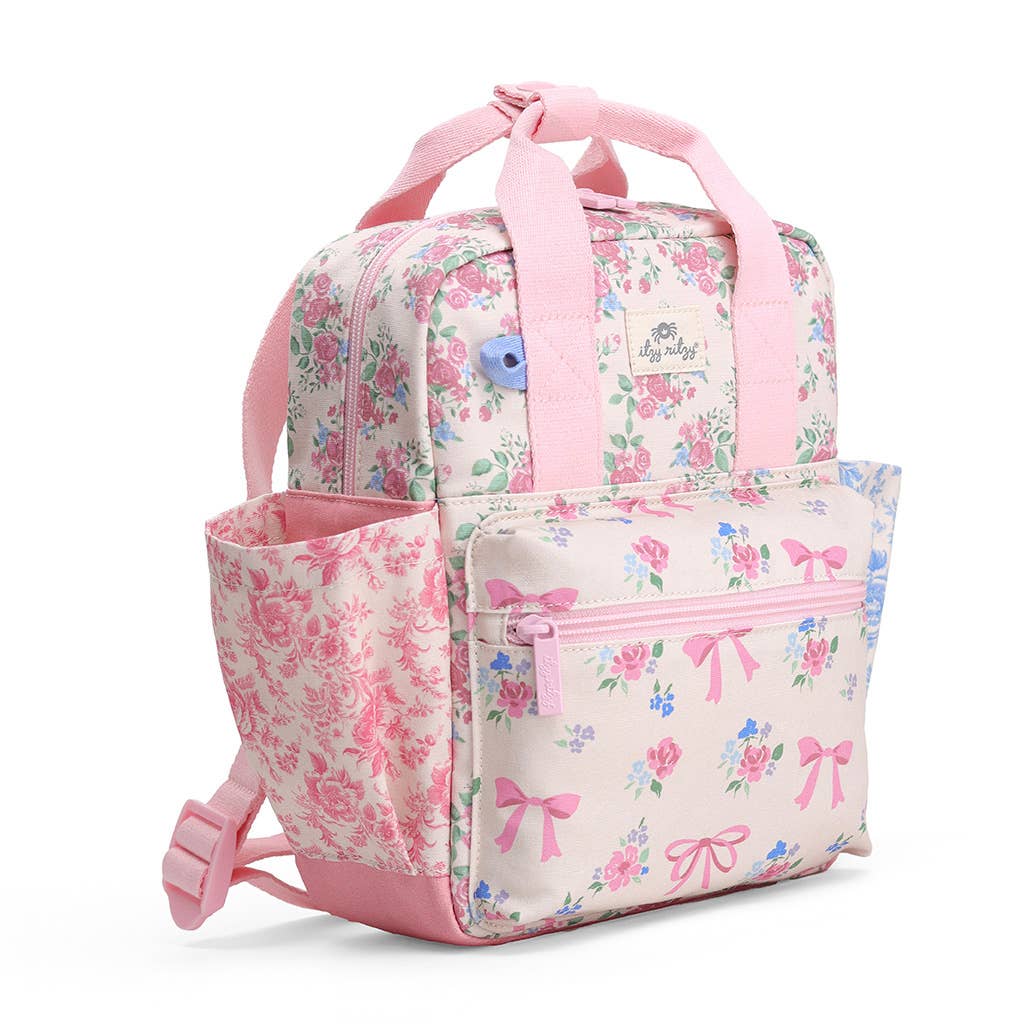 Itzy Bitzy Backpack: Ribbons + Roses