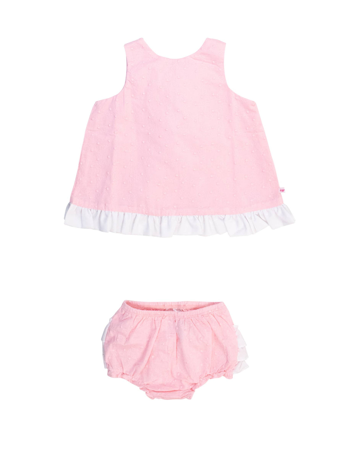 Ruffle Swiss Dot Bloomer Set | Pink