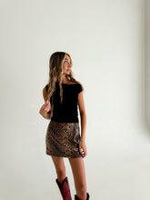 Load image into Gallery viewer, Cheetahlicious Sequin Mini Skirt