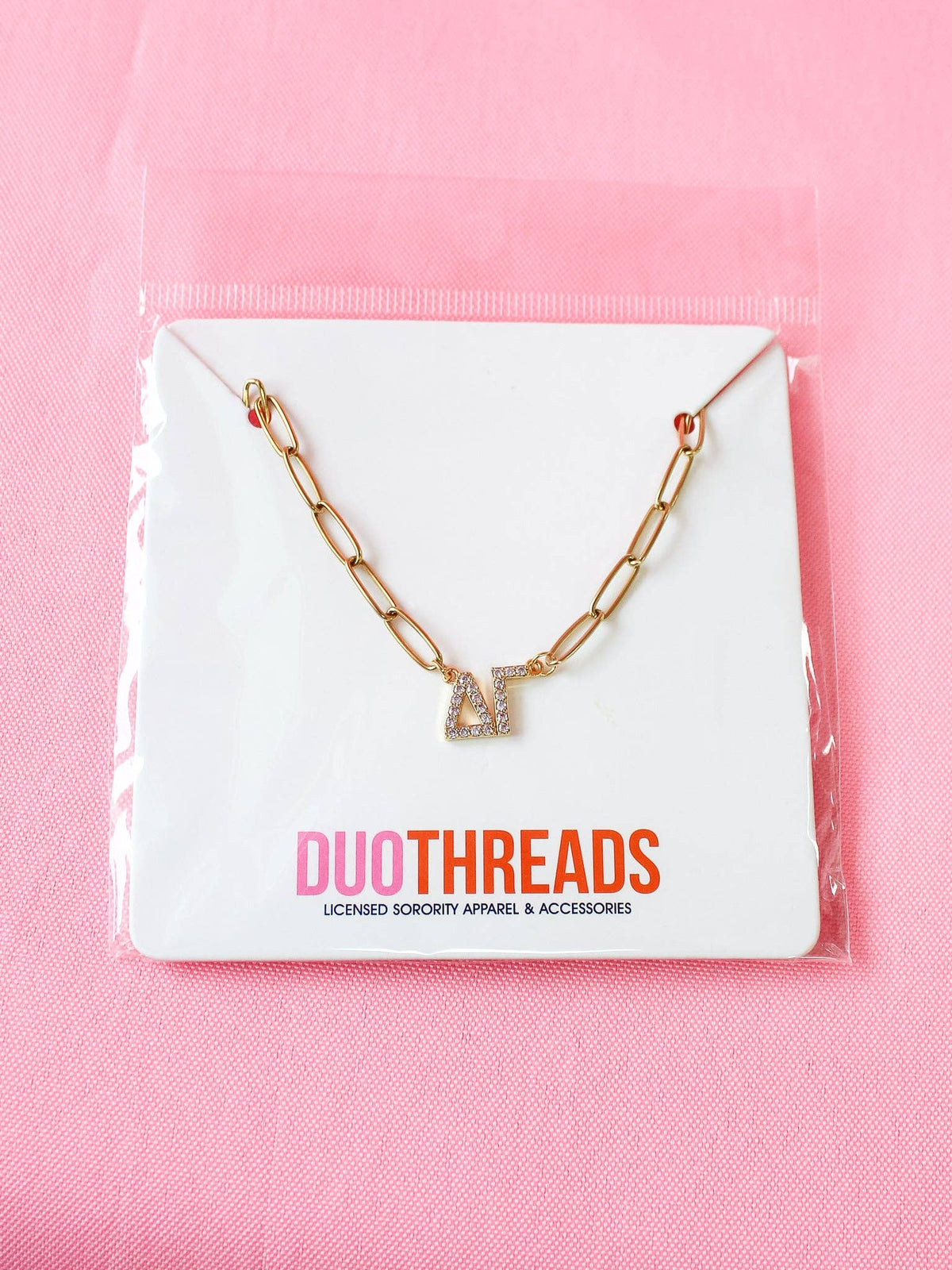 Rhinestone Sorority Necklace: ALPHA OMICRON PI