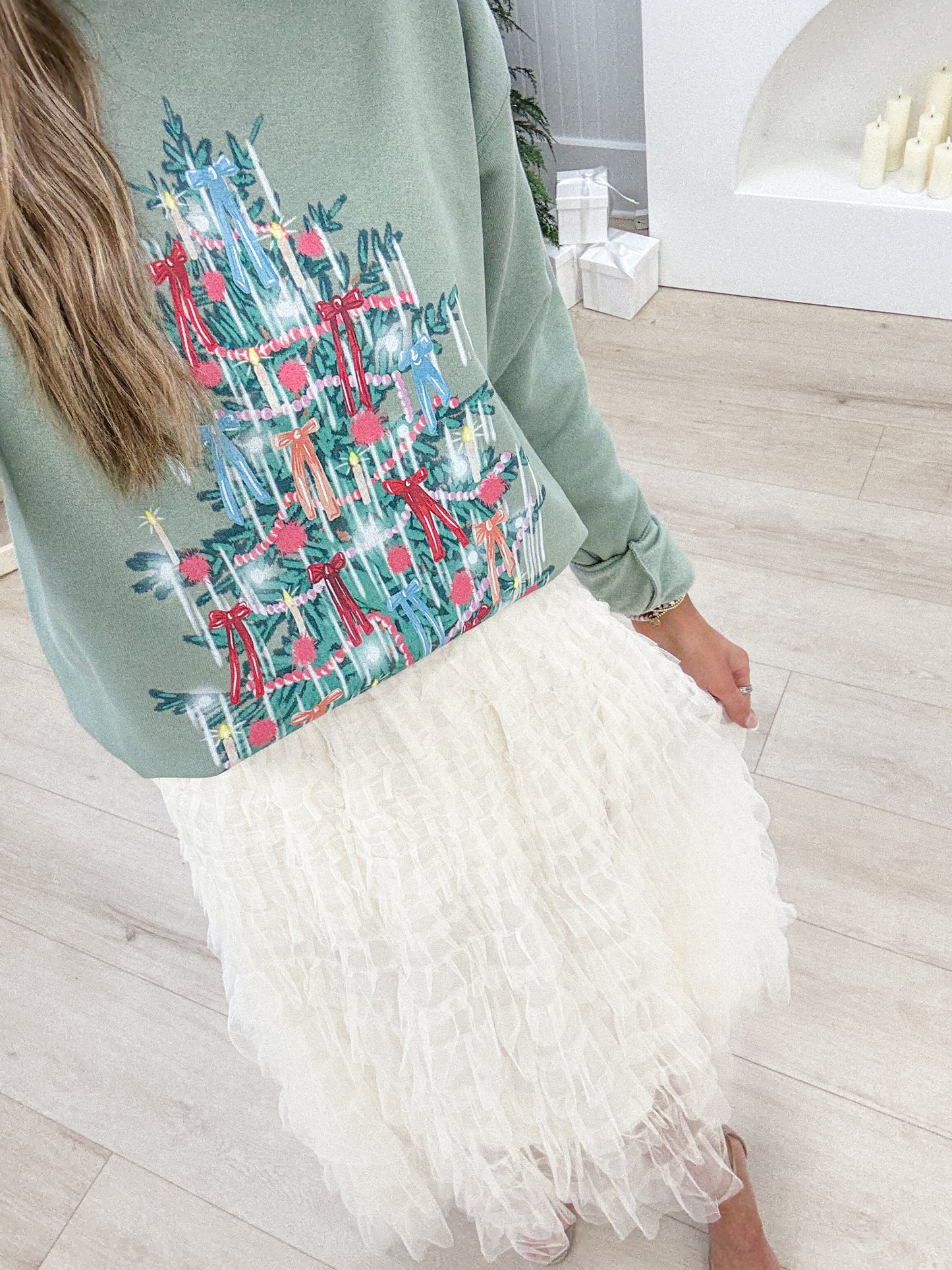 Ruffled Up Midi Skirt- Ecru