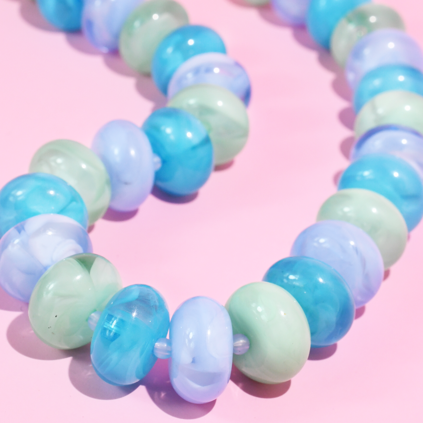 Sugar Bead Multi Blue Necklace