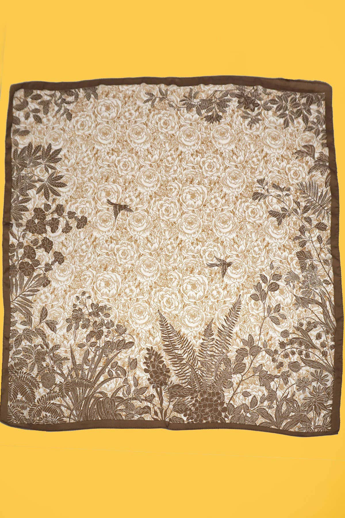 Brown Floral BandanaScarf