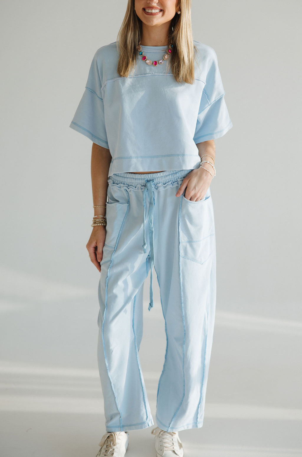 Cropped Easy Set | Blue