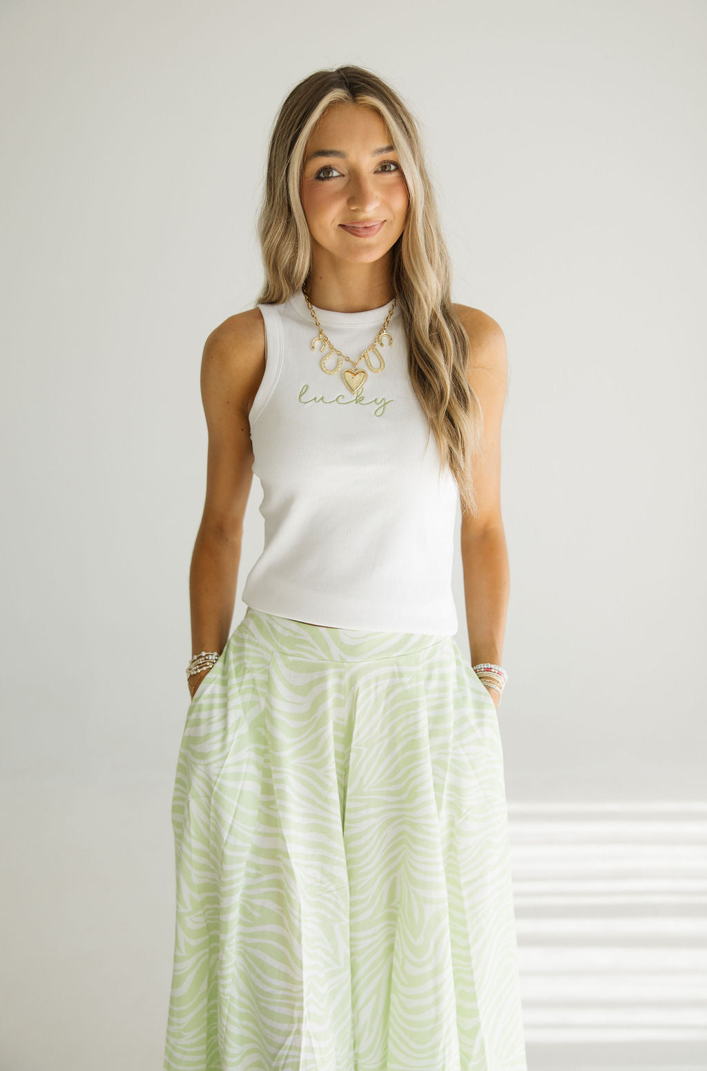 LUCKY embroidered tank