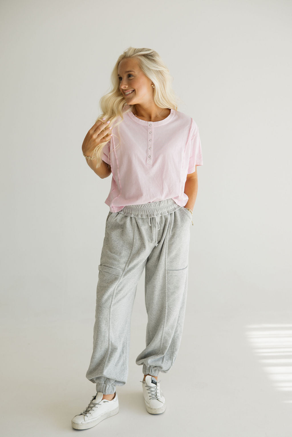 Ruffle Waist Burnout Jogger Pants