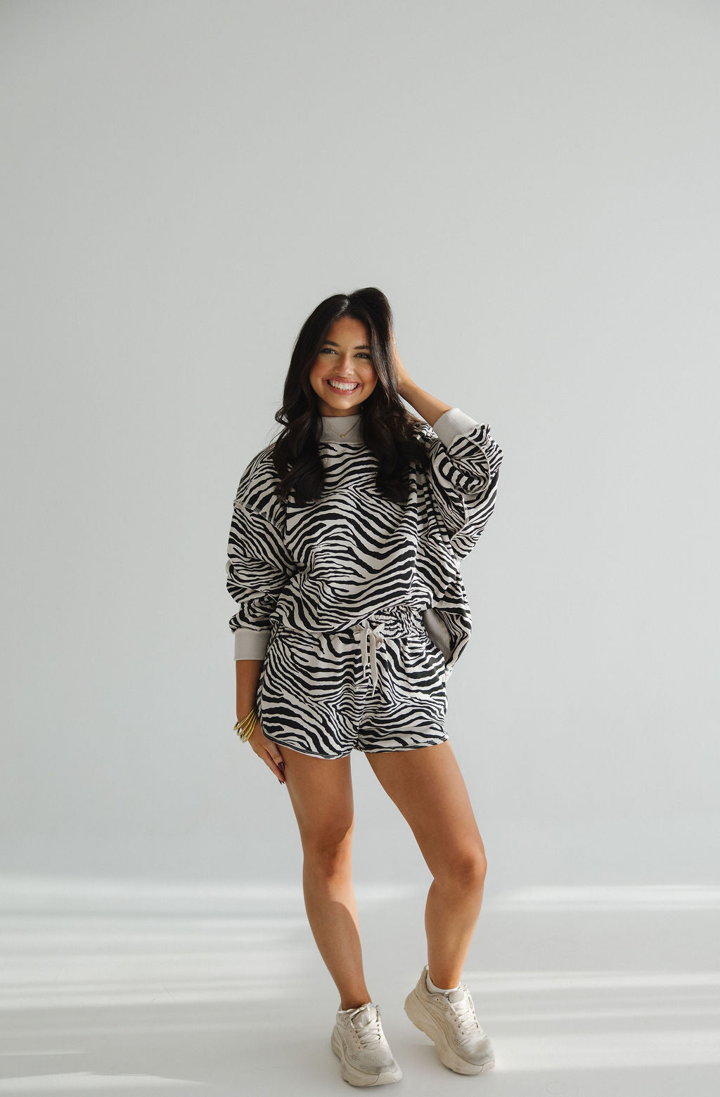 Cozy in Print Zebra Mockneck