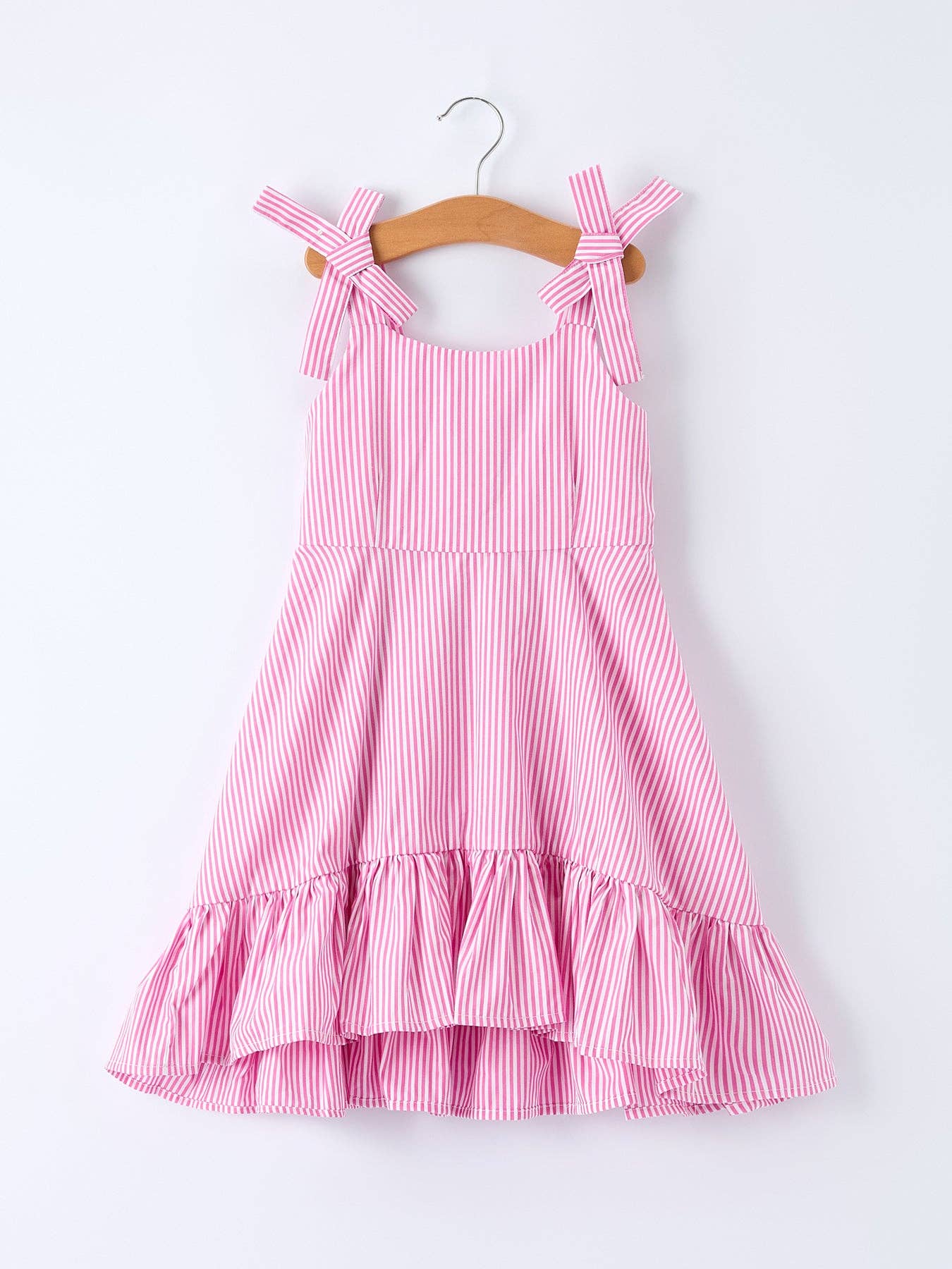 Pink Summer Stripe Ruffle Dress | GIRLS