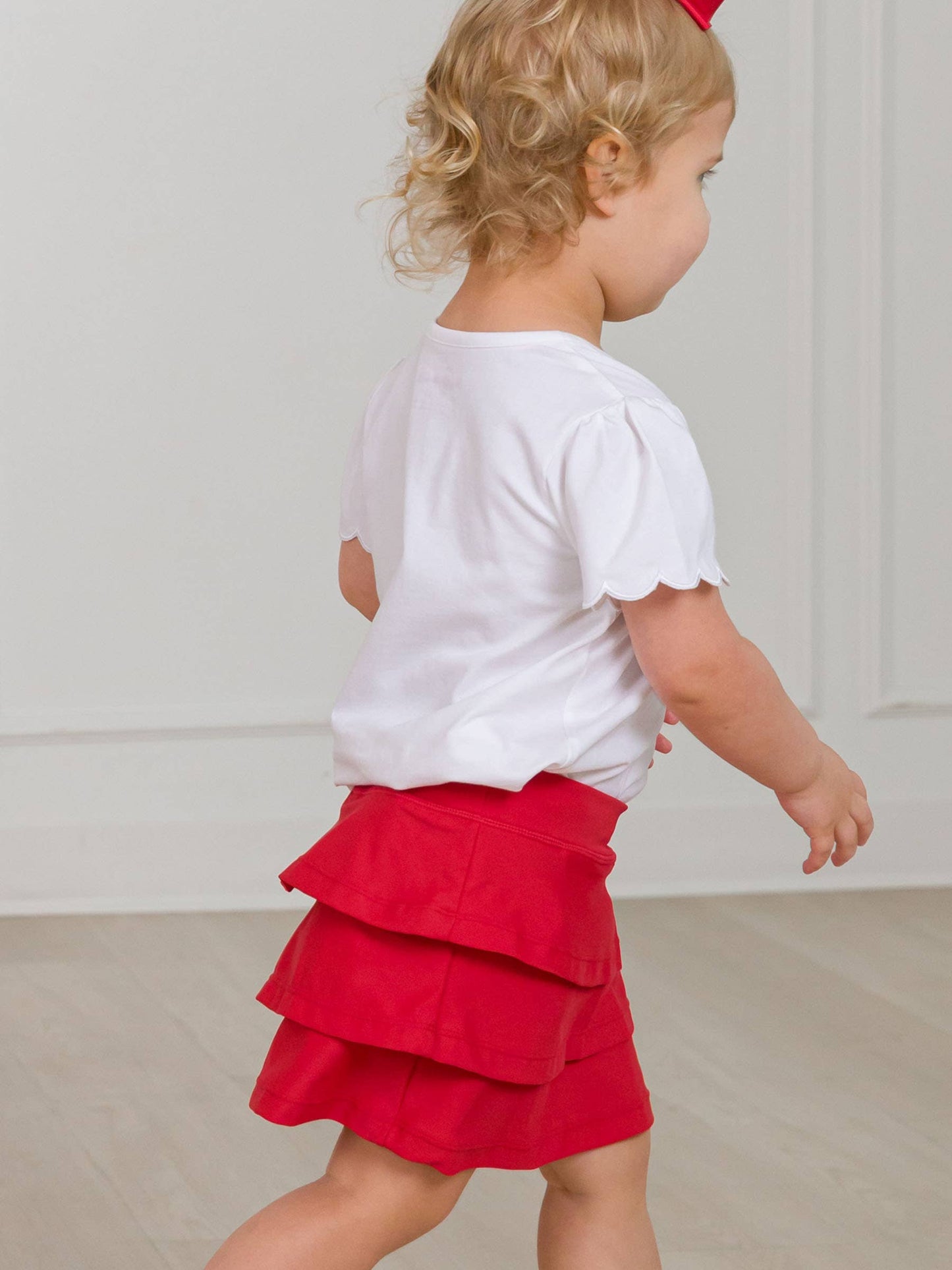 Tiered Active Skort | GIRLS | Red