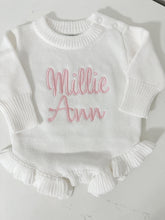 Load image into Gallery viewer, Ruffle Knit Romper | White
