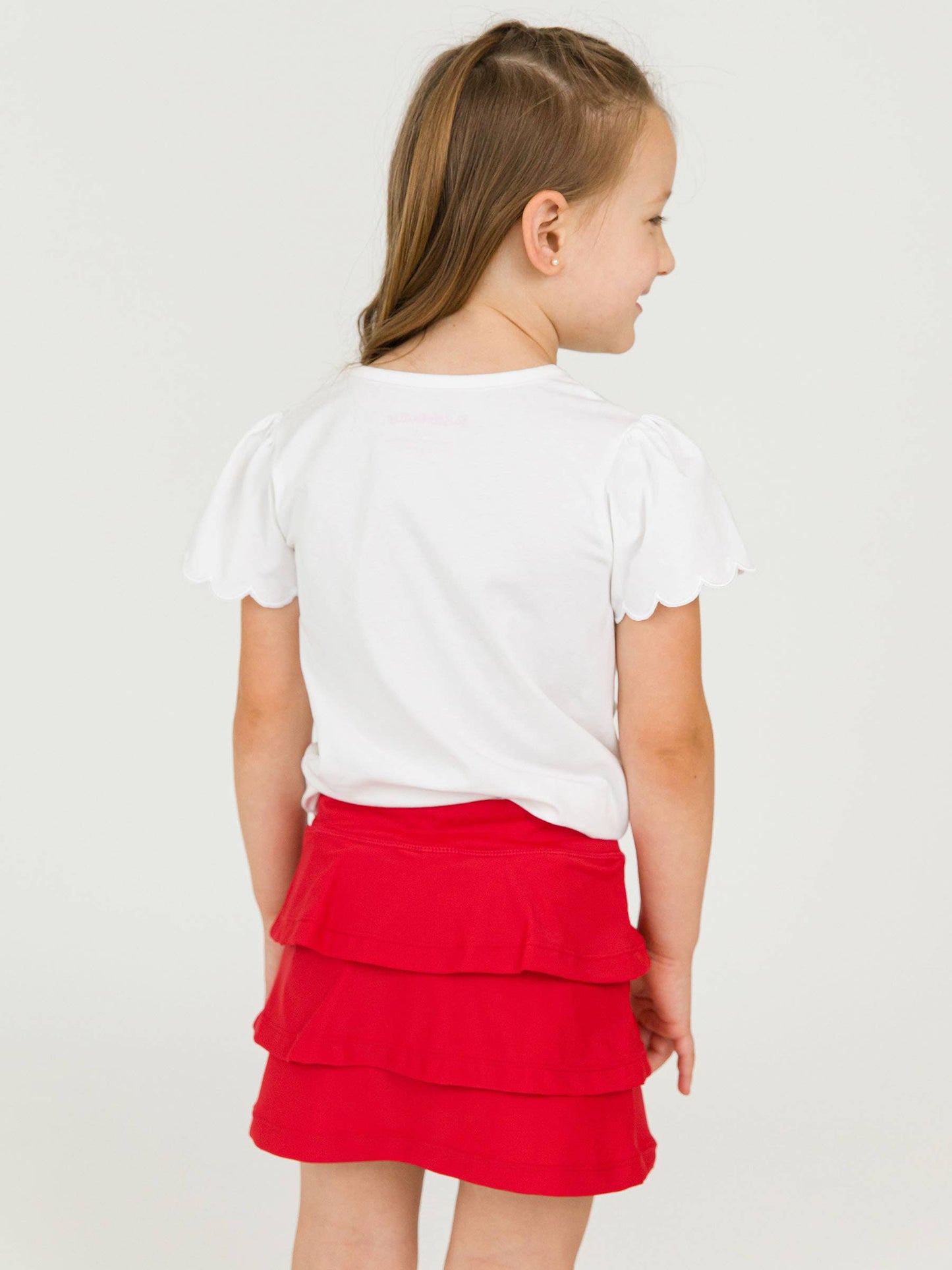 Tiered Active Skort | GIRLS | Red