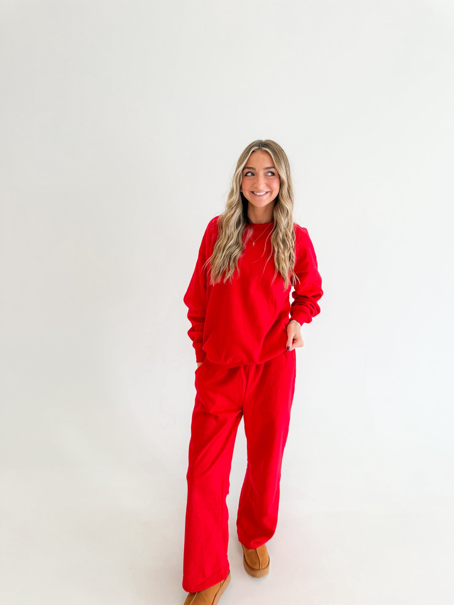 Soft Romance Sweat Set | Ruby Red
