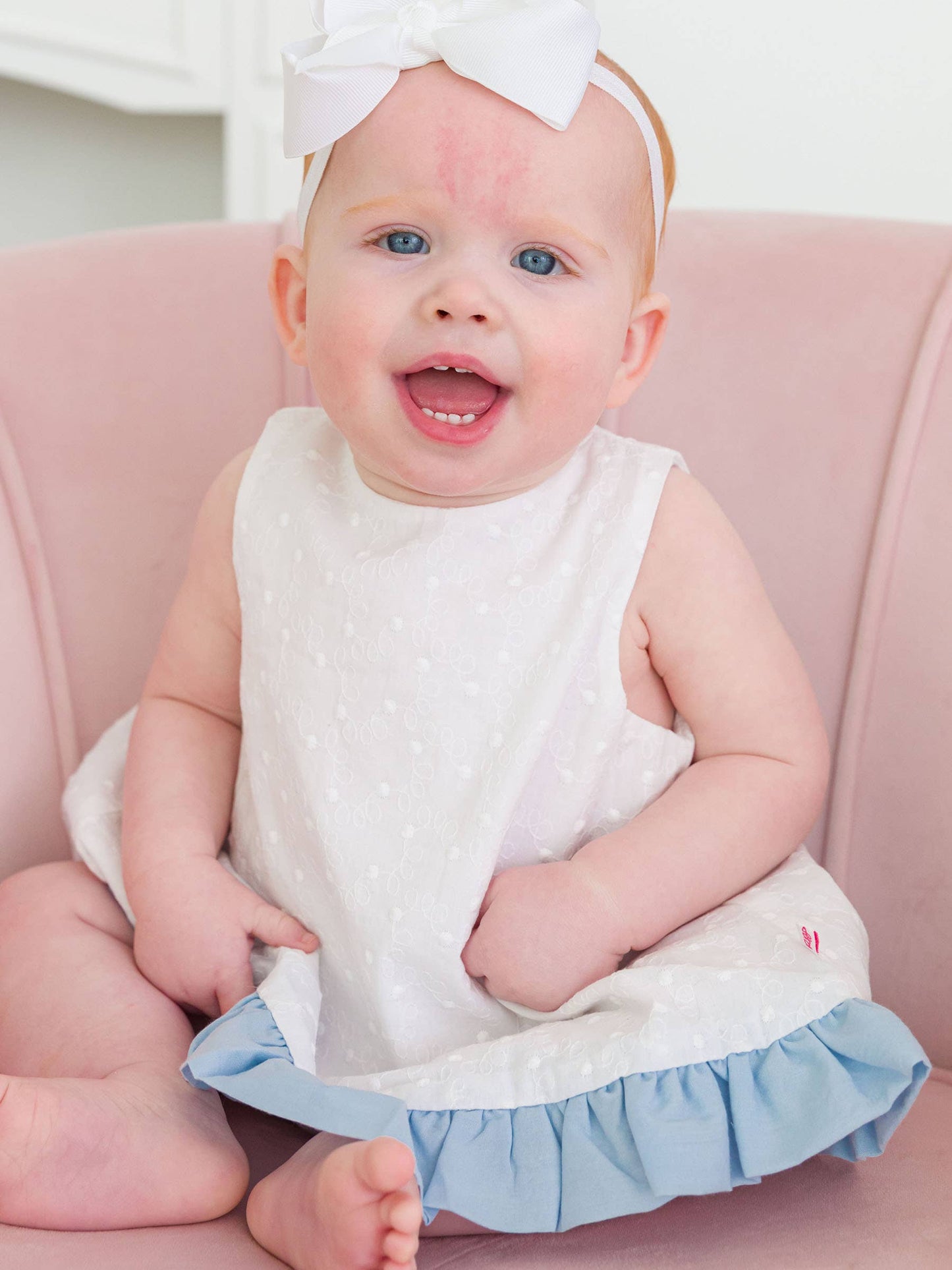 Ruffle Swiss Dot Bloomer Set | Blue