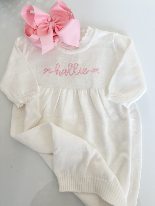 Baby Bow Knit Gown