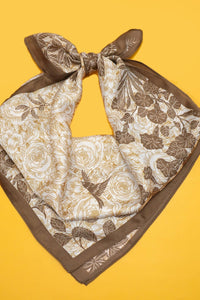Brown Floral BandanaScarf