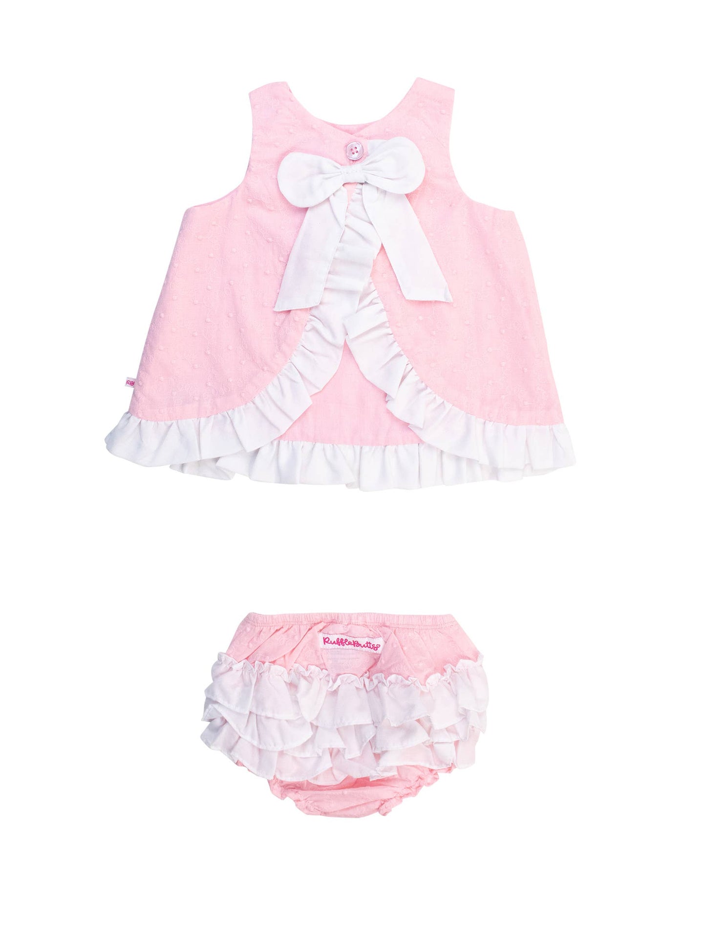 Ruffle Swiss Dot Bloomer Set | Pink