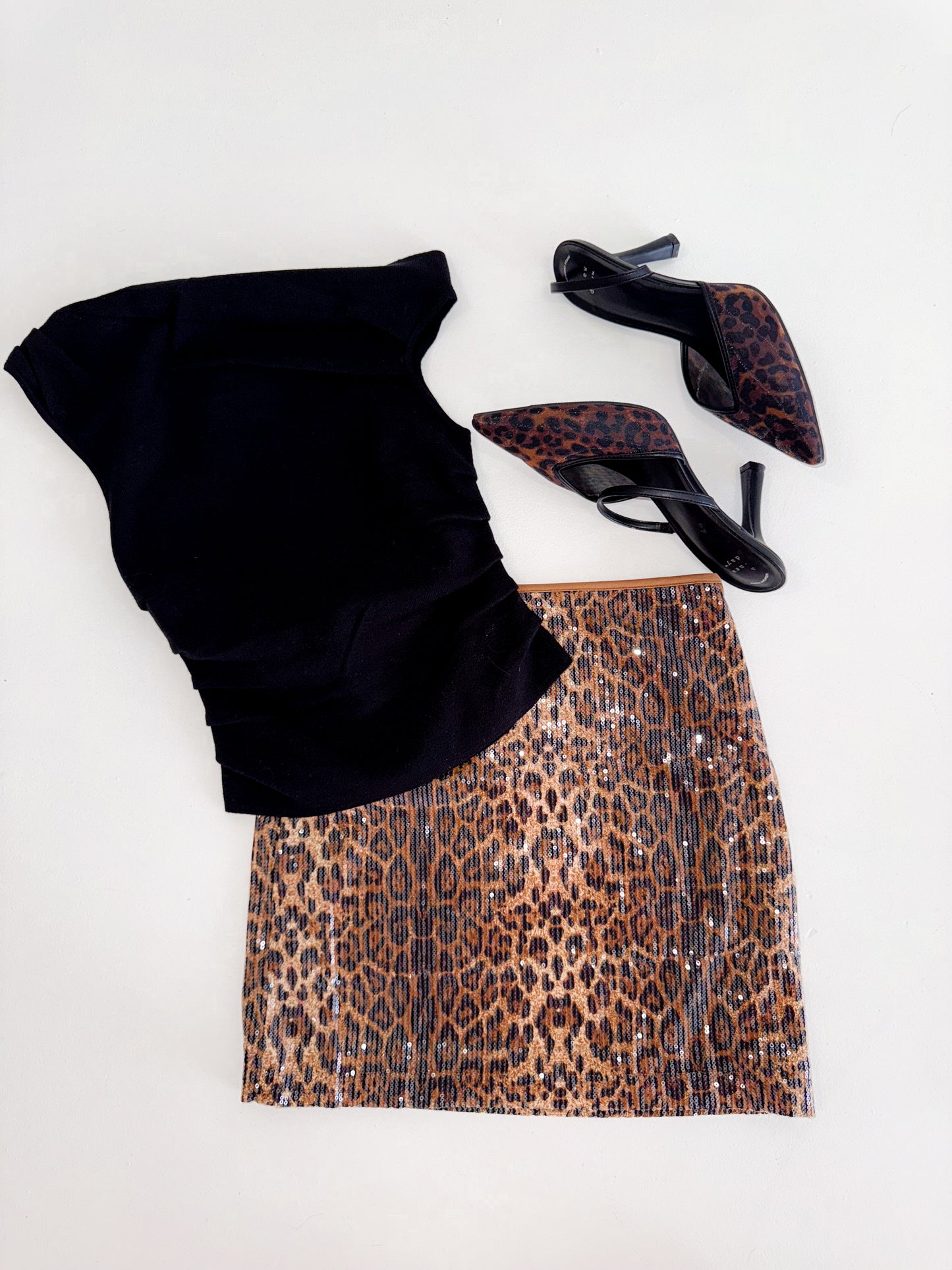 Cheetahlicious Sequin Mini Skirt