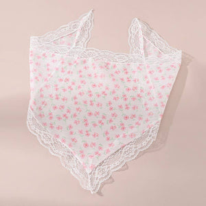 Flowers and Lace Bandana Scarf