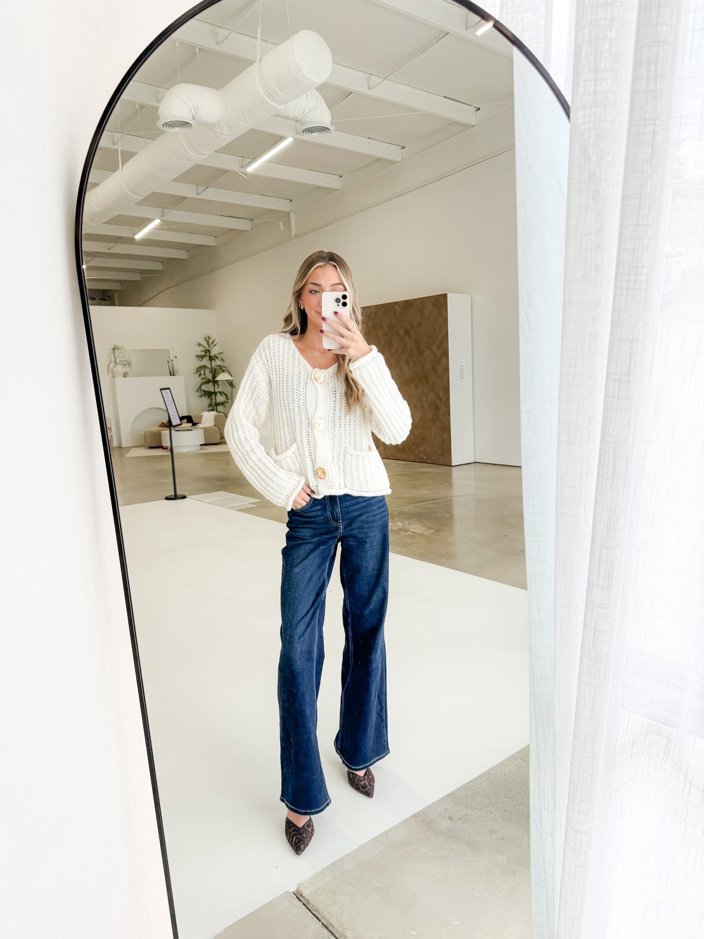 Chunky Knit Cardi | White