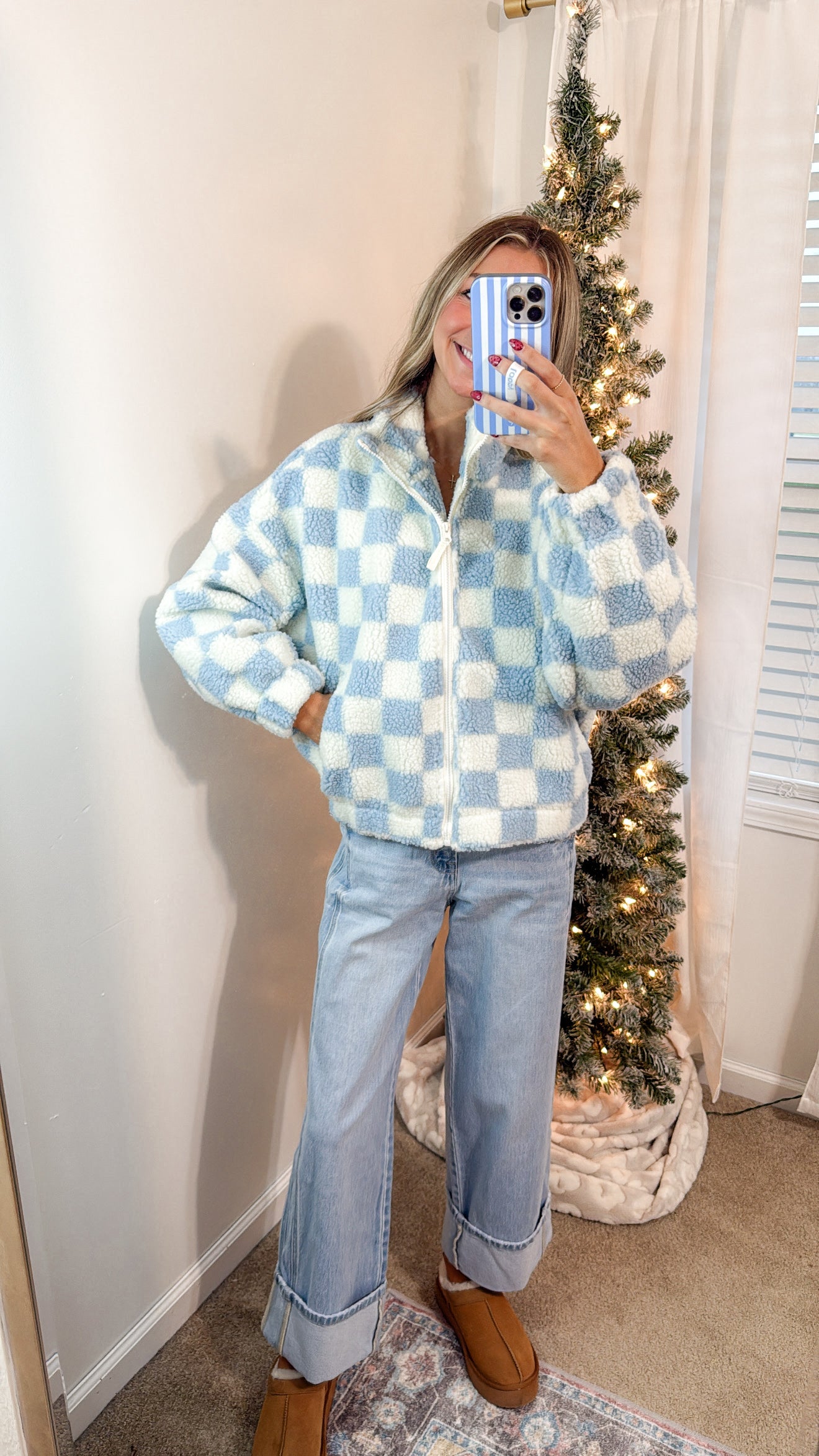 Winter Blues Checkered Jacket