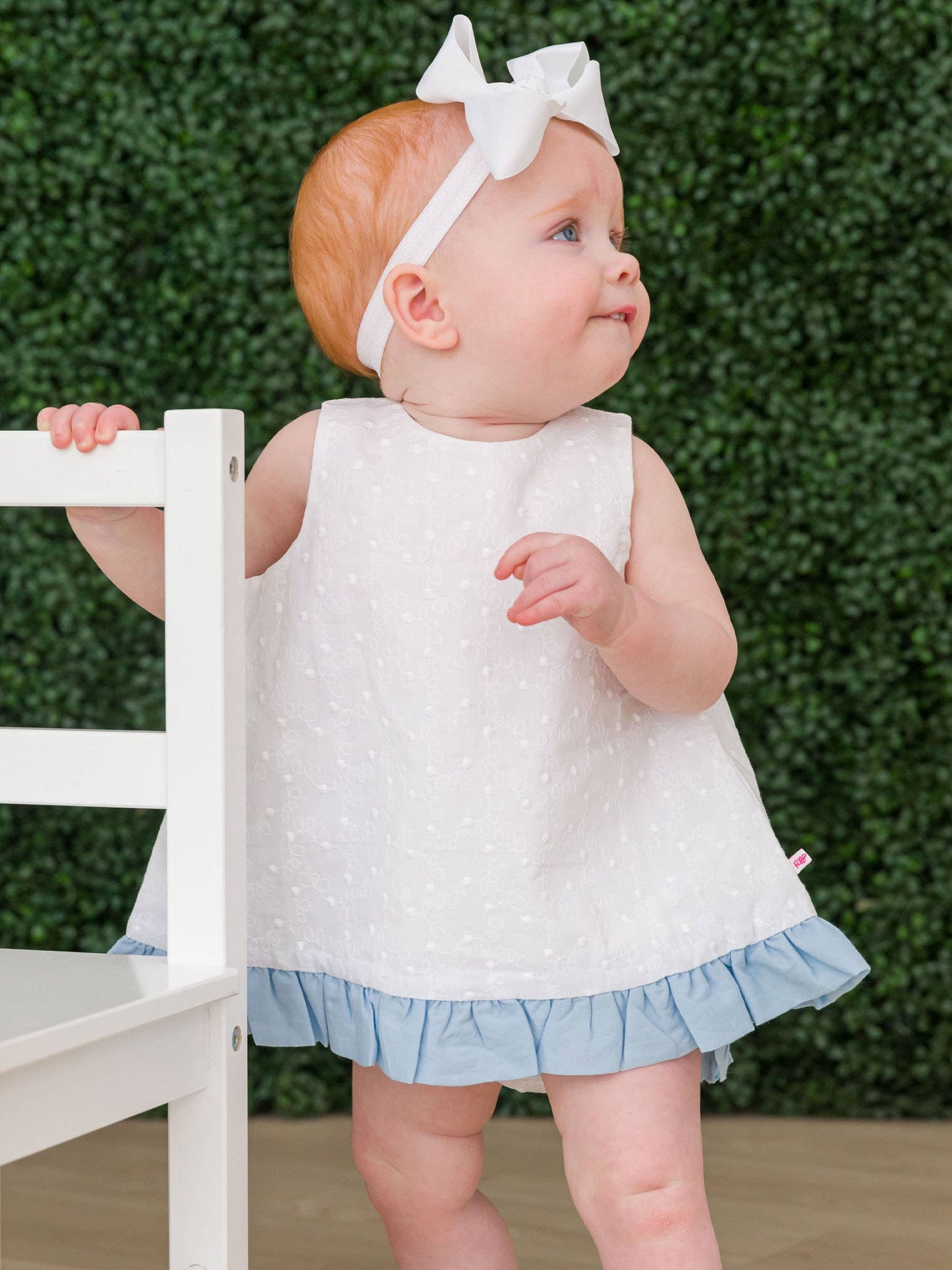 Ruffle Swiss Dot Bloomer Set | Blue