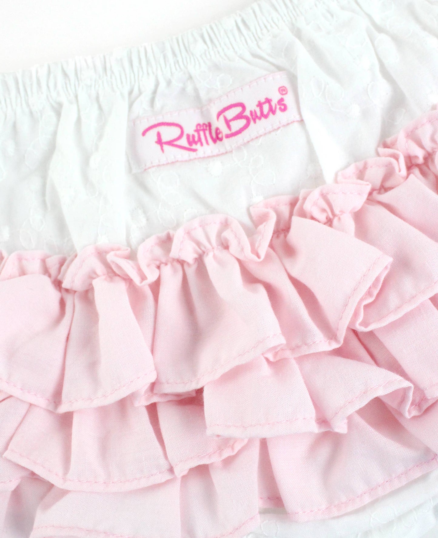 Ruffle Swiss Dot Bloomer Set | White