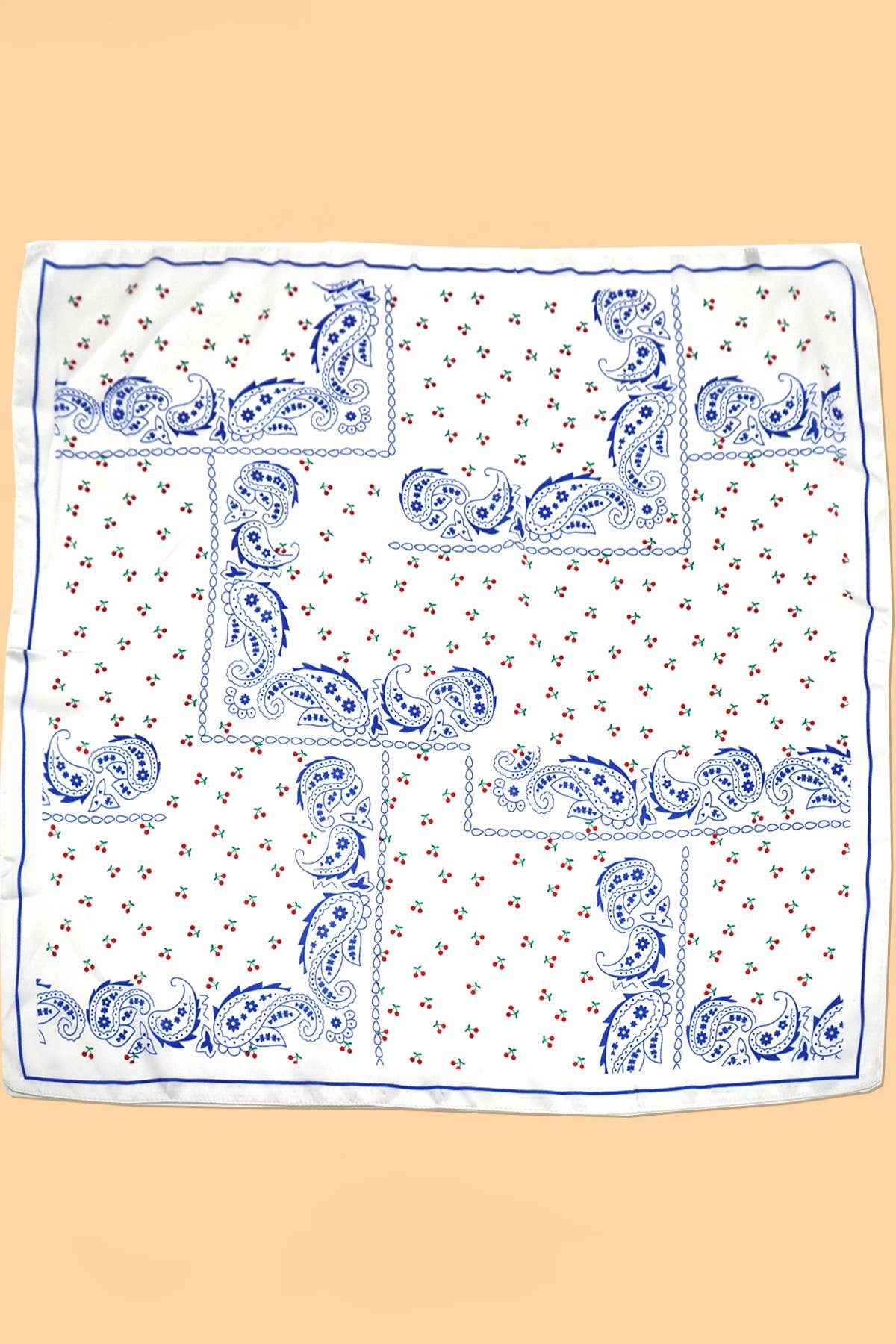Blue Cherry Bandana Scarf