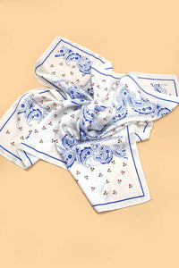 Blue Cherry Bandana Scarf