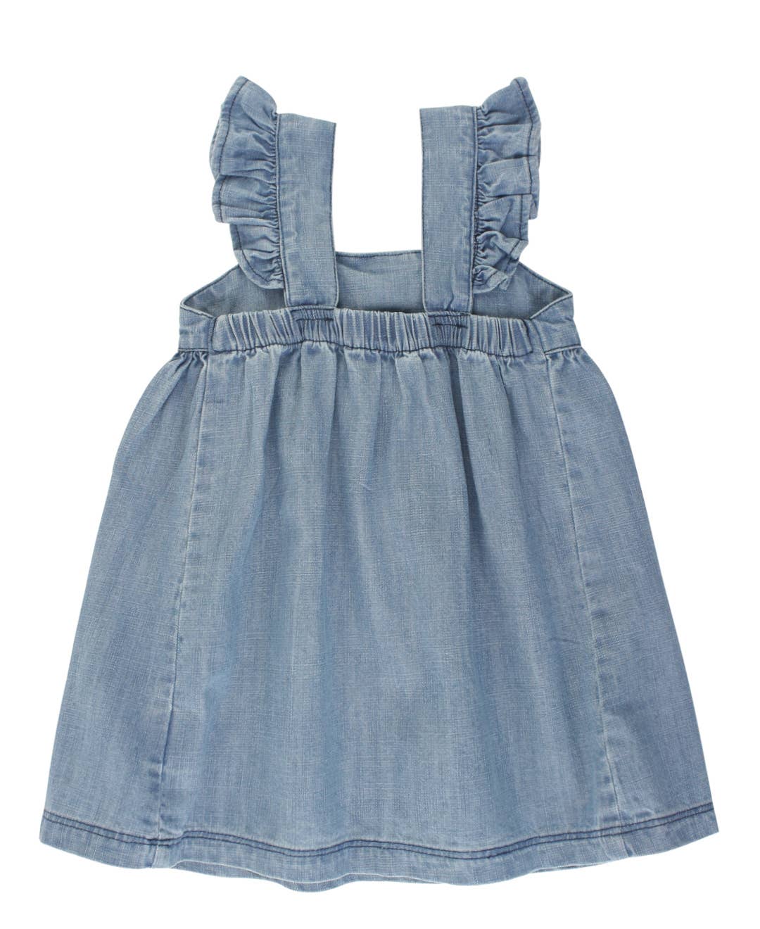 Denim Flutter Bow Woven Dress