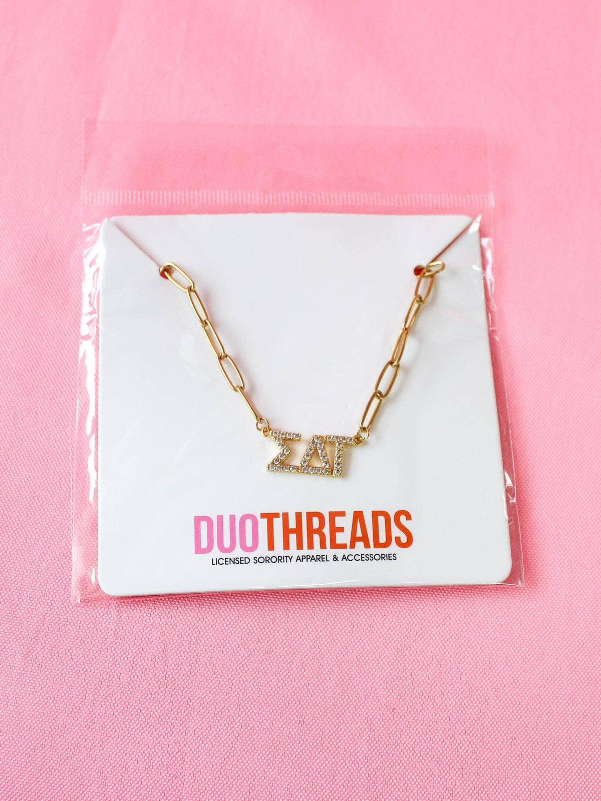 Rhinestone Sorority Necklace: ALPHA OMICRON PI