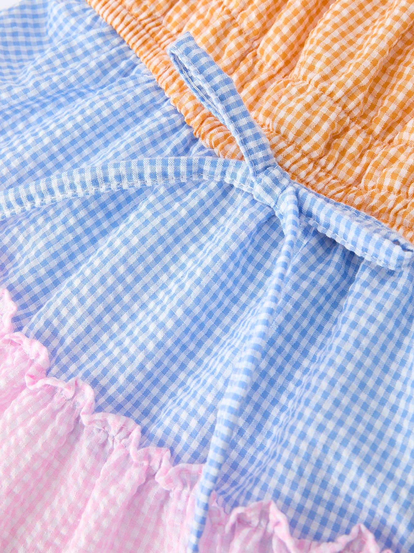 Colorblock Gingham Ruffle Dress | GIRLS