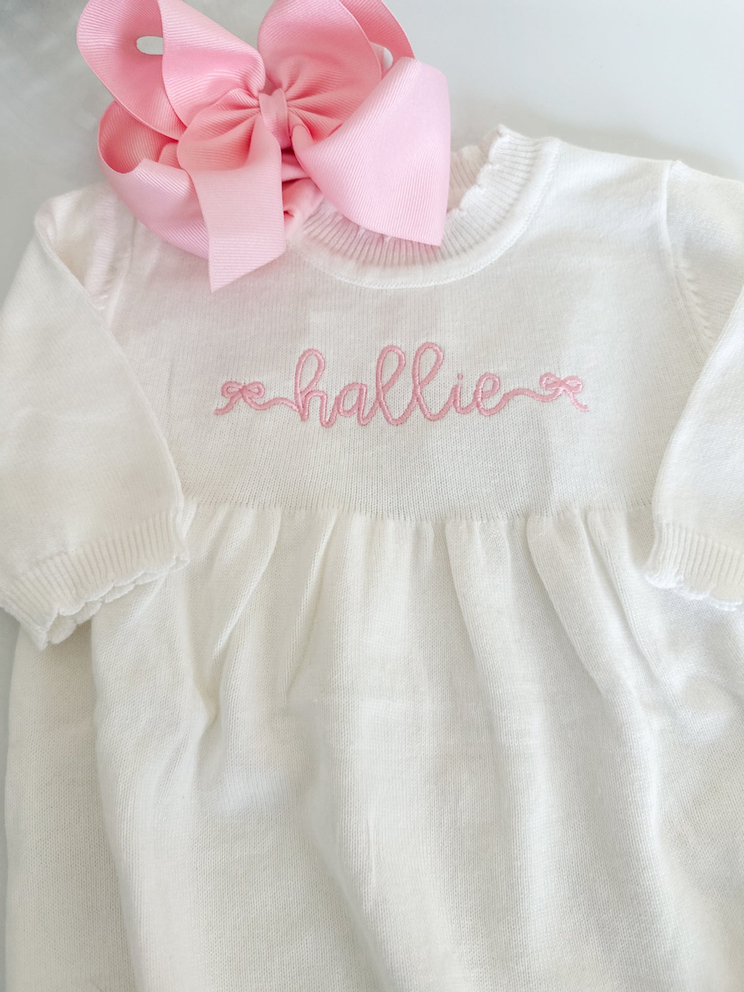 Baby Bow Knit Gown