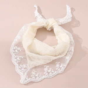 Flowers and Lace Bandana Scarf