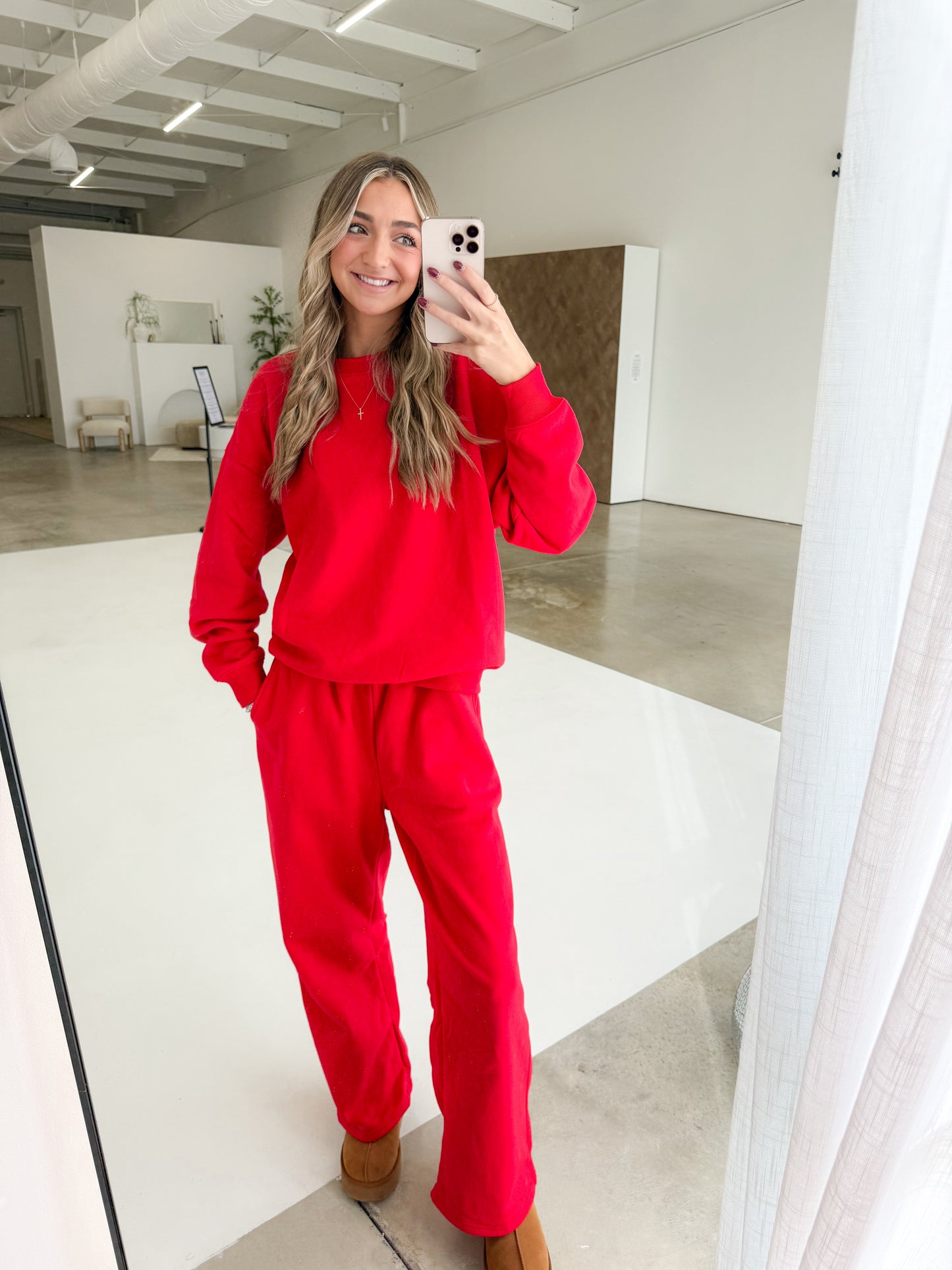 Soft Romance Sweat Set | Ruby Red