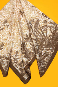 Brown Floral BandanaScarf