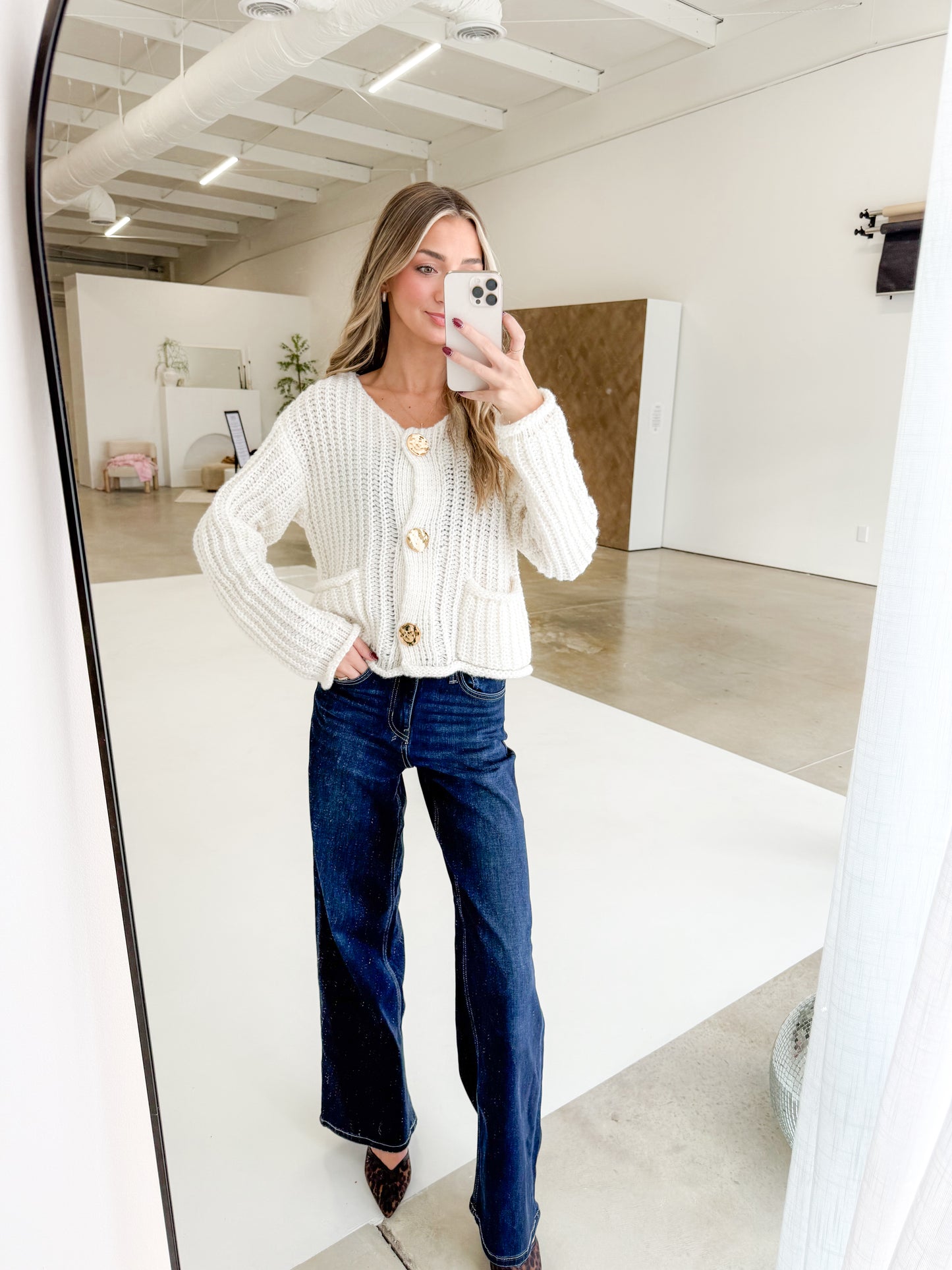 Chunky Knit Cardi | White