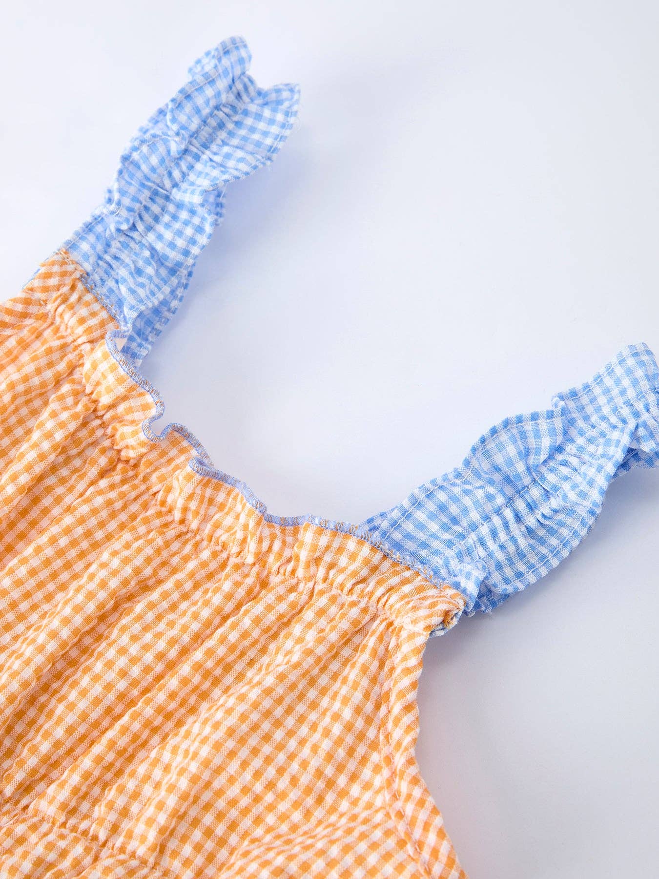 Colorblock Gingham Ruffle Dress | GIRLS