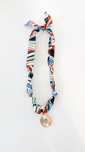 Multi Gold Pendent Scarf Necklace