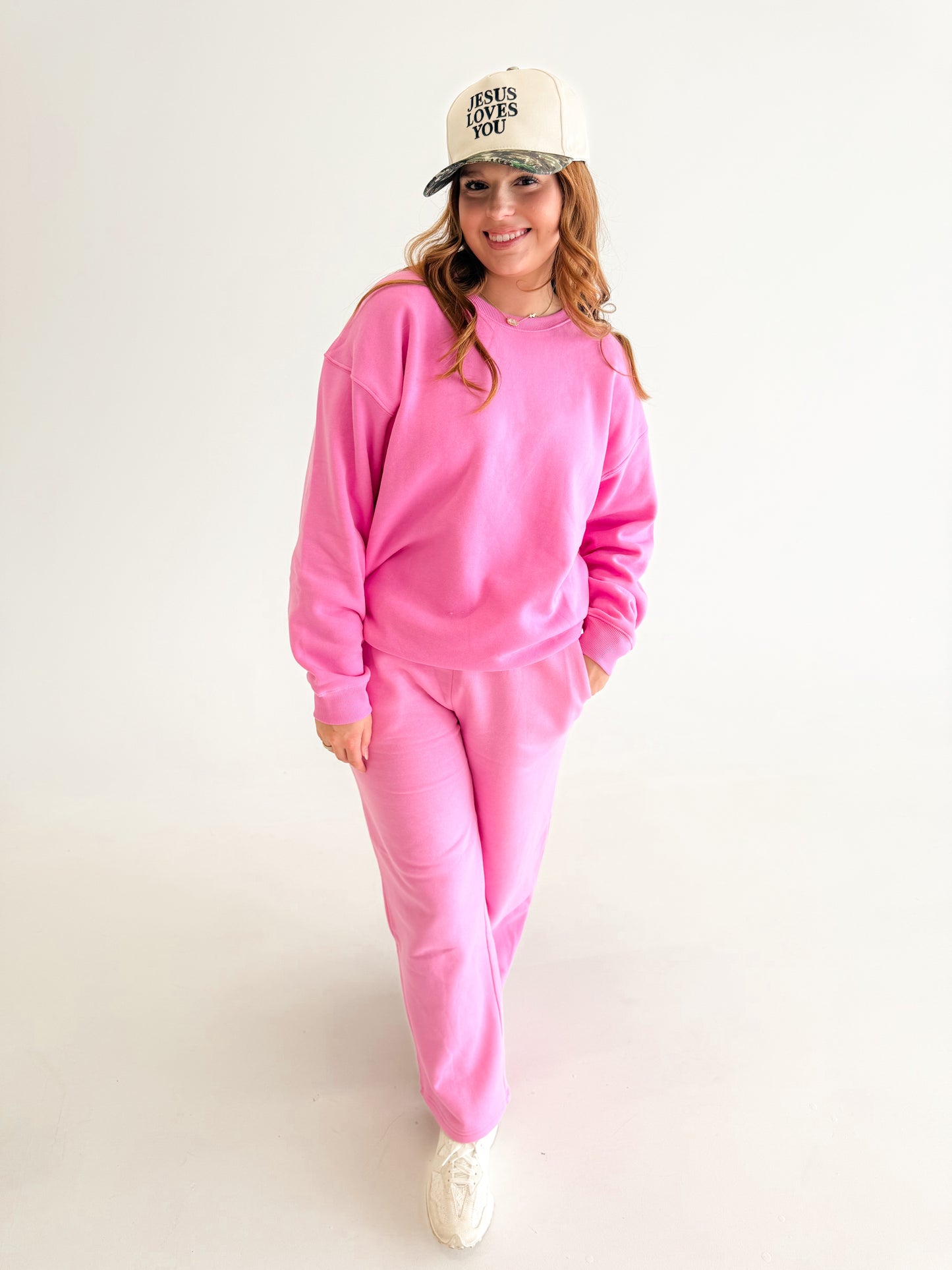 Soft Romance Sweat Set | Candy Pink