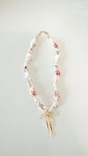 Load image into Gallery viewer, Floral Gold Bow Scarf Necklace
