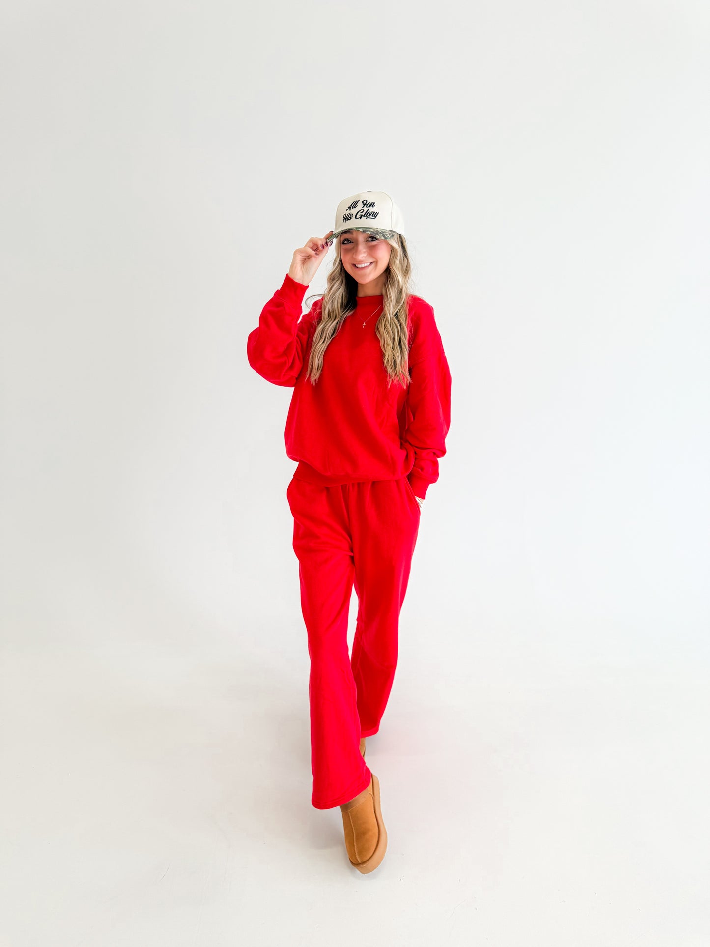Soft Romance Sweat Set | Ruby Red