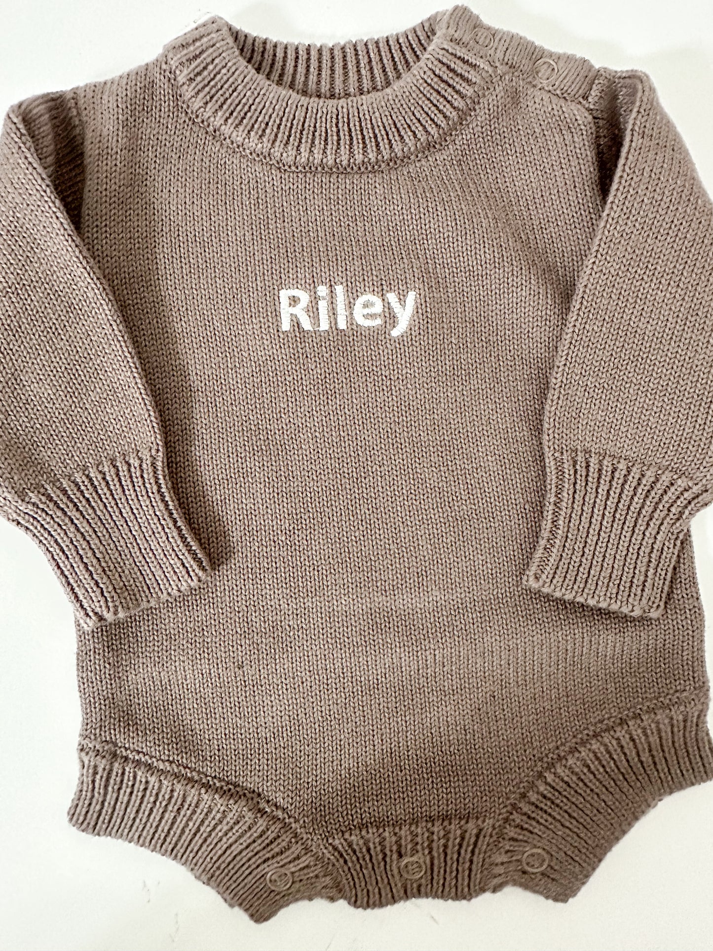 Baby Knit Romper | Mushroom