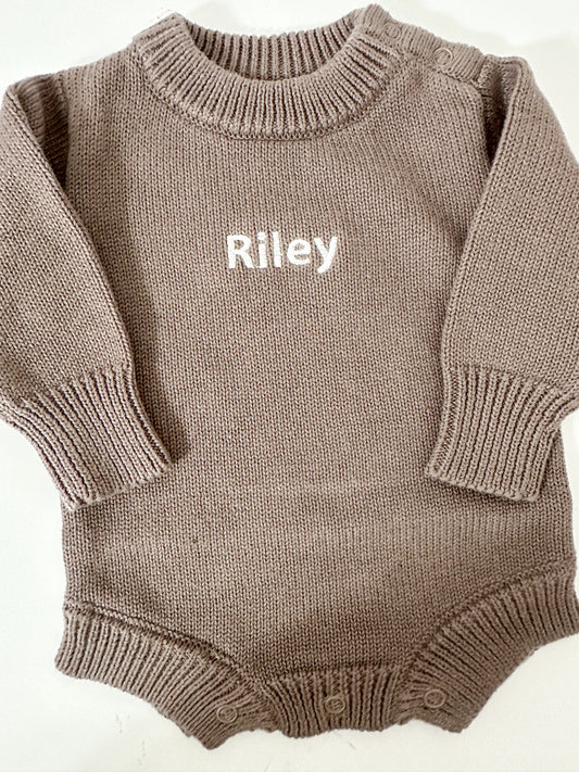 Baby Knit Romper | Mushroom