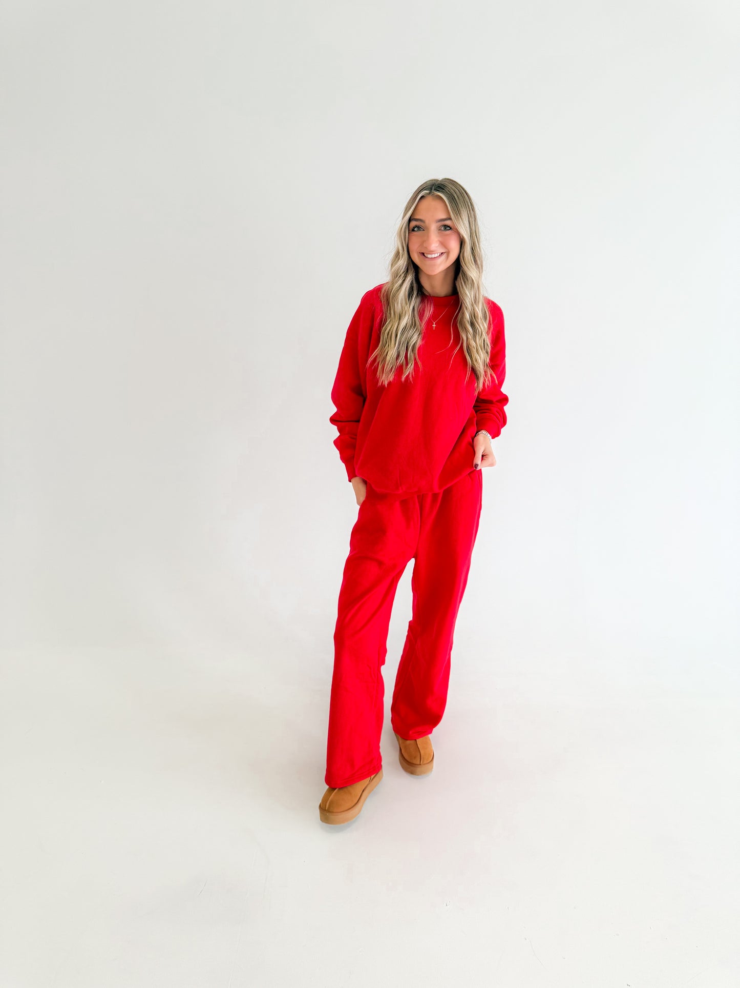 Soft Romance Sweat Set | Ruby Red