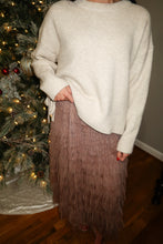 Load image into Gallery viewer, Ruffled Up Midi Skirt- Mocha
