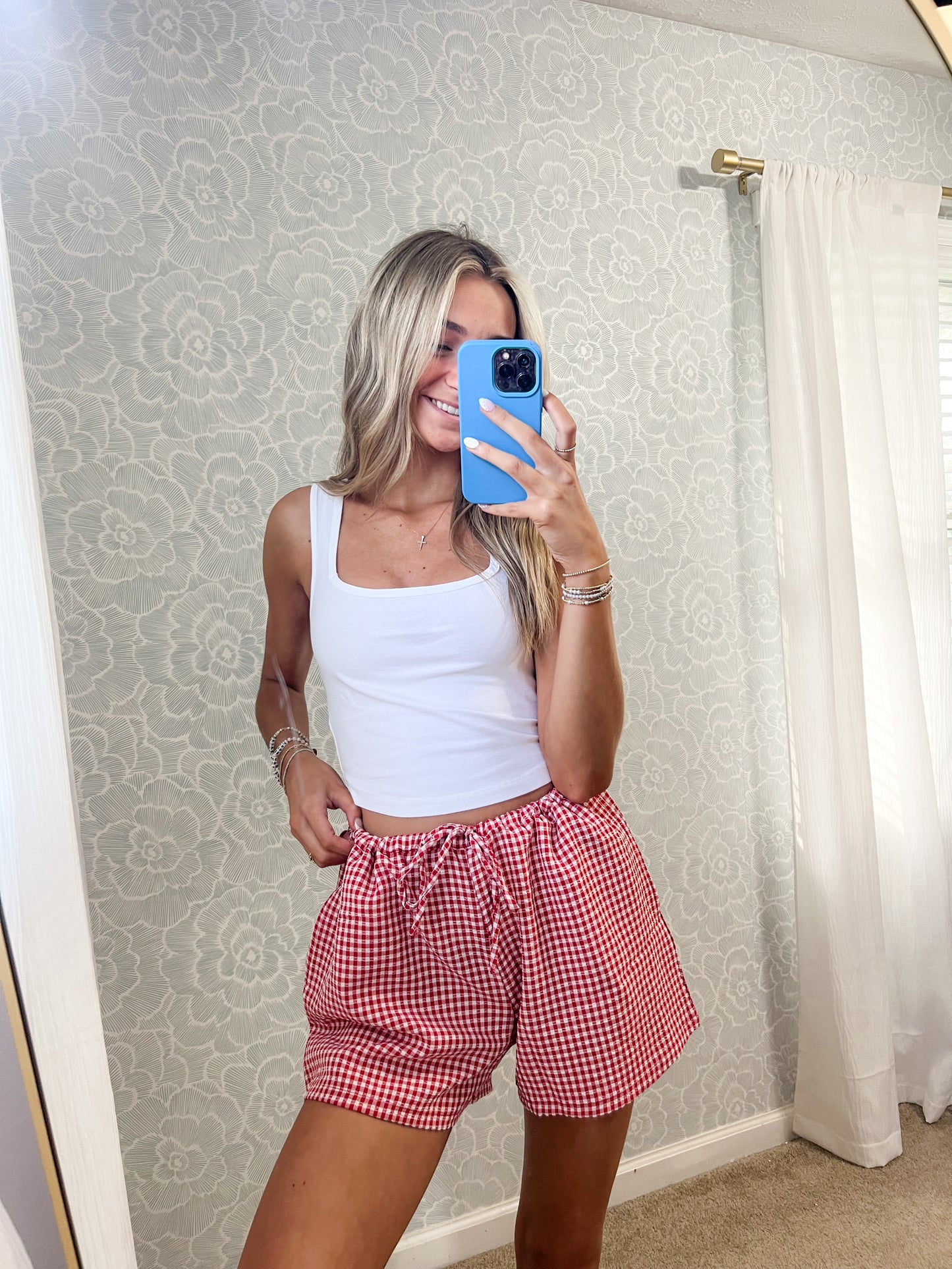 Spring Picnic Shorts-Red